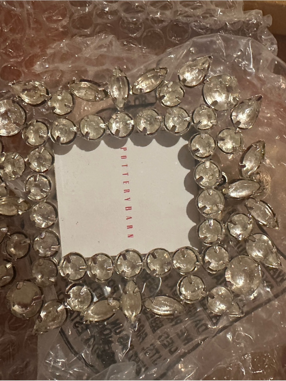 Lot of 9 - Pottery Barn Jeweled Picture Frame Ornament - Clear Crystal - NWT - Picture 6 of 8